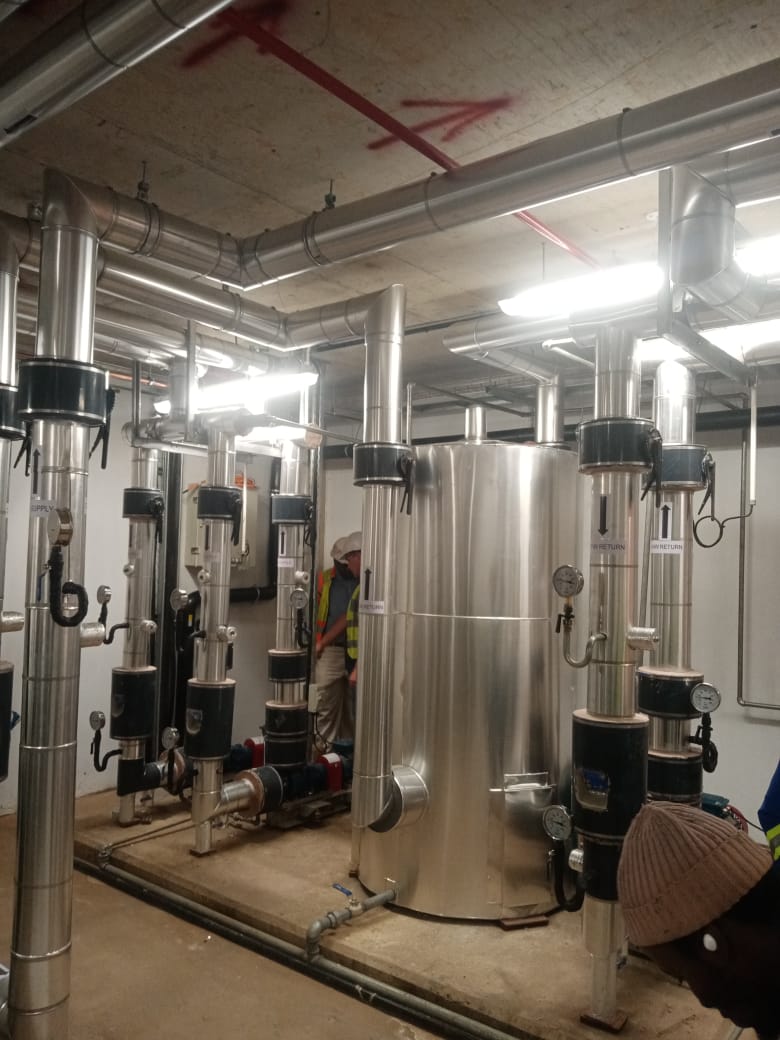 Mshisa Airconditioning chilled water plant room installation in Durban
