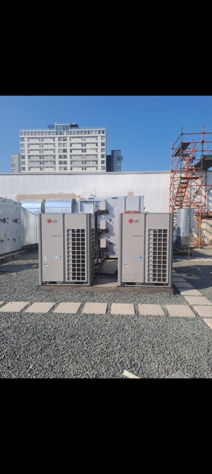 LG VRV outdoor units on rooftop